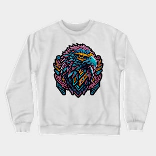 Luminous Flight: Colorful Neon Vector Eagle Crewneck Sweatshirt